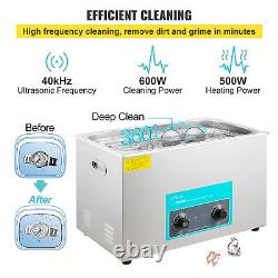 VEVOR 30L Ultrasonic Cleaner with Heater Timer 1100W Jewelry Stainless Steel