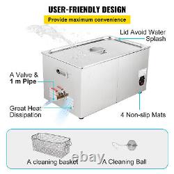 VEVOR 30L Ultrasonic Cleaner with Heater Timer 1100W Jewelry Stainless Steel