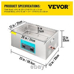 VEVOR 30L Ultrasonic Cleaner with Heater Timer 1100W Jewelry Stainless Steel