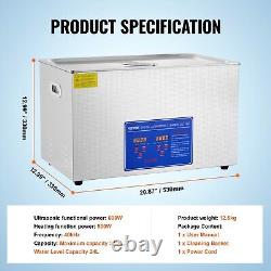 VEVOR 30L Ultrasonic Cleaner with Timer Heating Machine Digital Sonic Cleaner