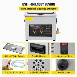 VEVOR 6L Ultrasonic Cleaner 580W Stainless Steel Industry Heated withTimer 40KHz