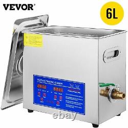 VEVOR 6L Ultrasonic Cleaner with Timer Heating Machine Digital Sonic Cleaner NEW