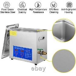 VEVOR 6L Ultrasonic Cleaner with Timer Heating Machine Digital Sonic Cleaner NEW