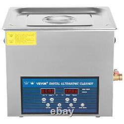 VEVOR Ultrasonic Cleaner 10L Industry Stainless Steel Heated withTimer 28KHz/40KHz