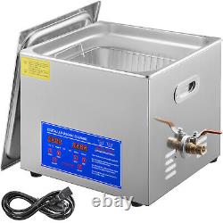 VEVOR Ultrasonic Cleaner 15L Cleaning Equipment Liter Industry Heated With Timer