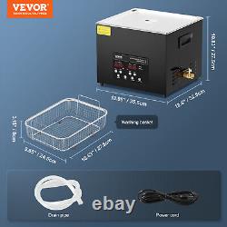 VEVOR Ultrasonic Cleaner 15L Cleaning Machine with Timer Heater & Basket 360W