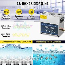 VEVOR Ultrasonic Cleaner 6L 28/40KHz Stainless Steel 480W Heated Cleaner withTimer