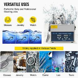 VEVOR Ultrasonic Cleaner 6L 28/40KHz Stainless Steel 480W Heated Cleaner withTimer