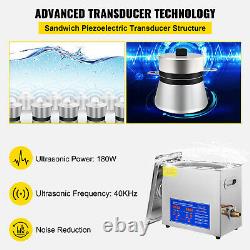 VEVOR Ultrasonic Cleaner 6L Stainless Steel Digital Jewerly Cleaner Heat withTimer